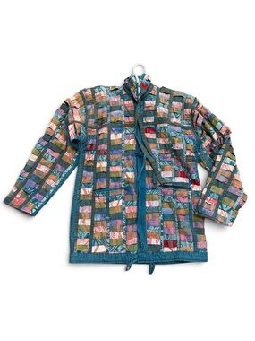 Vintage Woven Ribbon Patchwork Coat